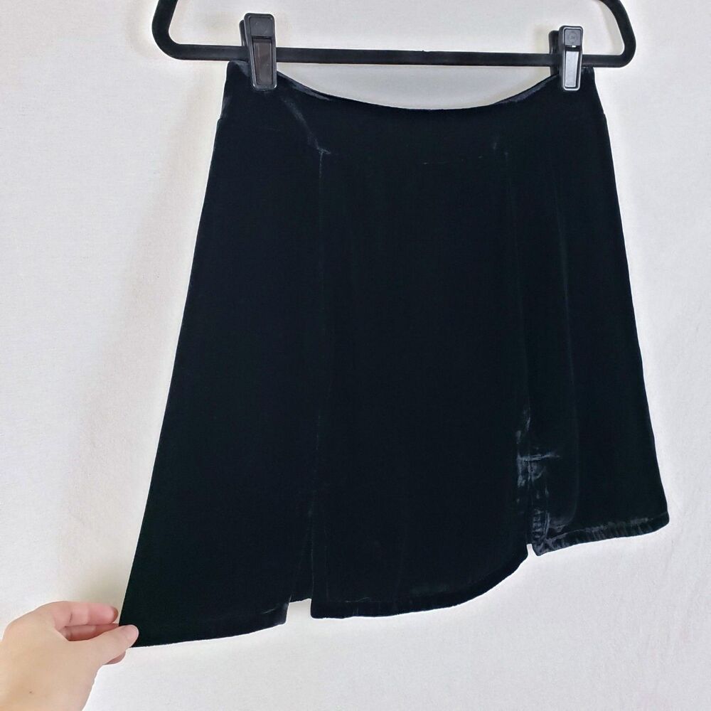 For Love & Lemons Whimsigoth Glam Black Velvet Mini Skirt Womens M Goth Holiday
